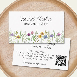 QR Code Sieraden Floral Visitekaartje