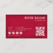 QR Code Signs & Toont Rode  Signwriter Visitekaartje (Achterkant)