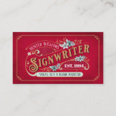 QR Code Signs & Toont Rode  Signwriter Visitekaartje (Voorkant)