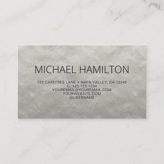 QR-code Silver Foil Modern Profile Visitekaartje (Achterkant)