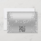 QR-code Silver Gold Baby Girl Shower (Achterkant)