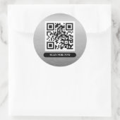 QR-code Silver Platinum Unieke Professional Trendy Ronde Sticker (Tas)