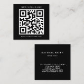 QR-code Simple Black Square Visitekaartje (Voorkant / Achterkant)