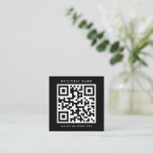QR-code Simple Black Square Visitekaartje (Staand voorkant)