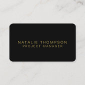 QR Code Simple Classy Elegant Zwart en Goud Visitekaartje (Voorkant)