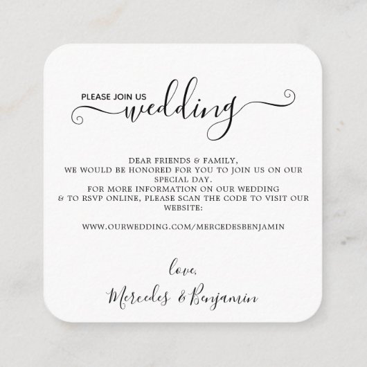 QR Code Simple Eucalyptus Faire-part de mariage (Dos)