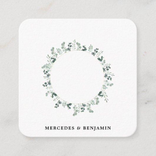 QR Code Simple Eucalyptus Faire-part de mariage (Devant)