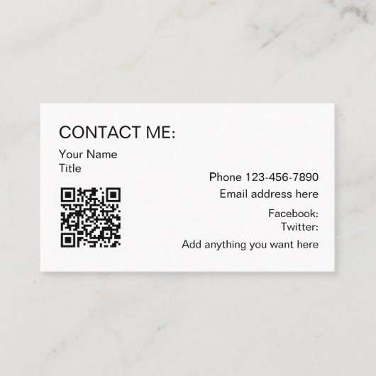 QR Code Simple Promotional Business Cartes de cont (Devant)