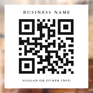 QR Code Simple White Square Business Raamsticker