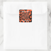 QR Code Sinaasappel en Zwart Bright Modern Square Vierkante Sticker (Tas)