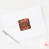 QR Code Sinaasappel en Zwart Bright Modern Square Vierkante Sticker (Envelop)