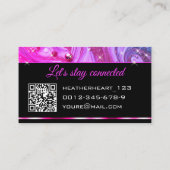 QR Code Sjabloon Luxe Marmeren Glitter Hot Pink Visitekaartje (Achterkant)