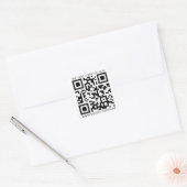QR code Sjabloon met elke tekst Vierkante Sticker (Envelop)