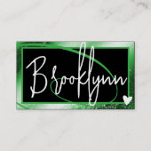 QR Code Sjabloon Stijlvol Bos Groen Lijst Hart Visitekaartje (Voorkant)