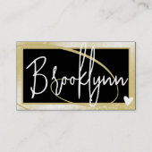 QR Code Sjabloon Stijlvol Licht Goud Lijsten Hart Visitekaartje (Voorkant)