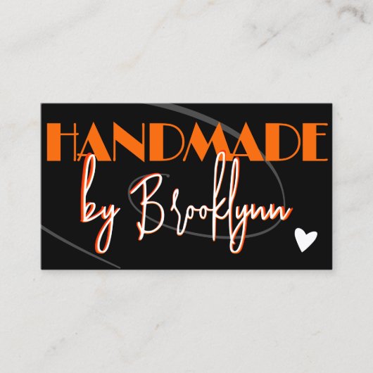 QR Code Sjabloon Stijlvol Sinaasappel Handgemaakt Visitekaartje (Voorkant)