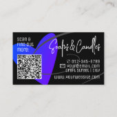 QR Code Sjabloon Stijlvolle Blauwe Handgemaakte Li Visitekaartje (Achterkant)