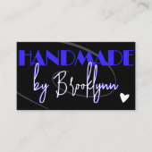 QR Code Sjabloon Stijlvolle Blauwe Handgemaakte Li Visitekaartje (Voorkant)