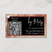 QR Code Sjabloon Stijlvolle Goudbruine Lijsten Har Visitekaartje (Achterkant)