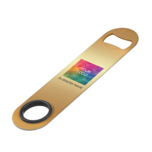 QR Code Sjabloon Upload Bedrijfslogo Elegante Goud Speed Flessenopener