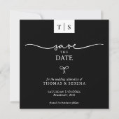 QR-code Sla de datum op zwarte witte boog Notitiekaartje (Voorkant)