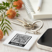 QR Code Sleutelhanger Gift Scan Me Gepersonaliseer (Voorkant Rechts)