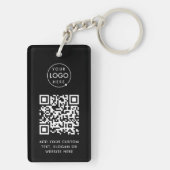QR Code Sleutelhanger | Zakelijk Logo Modern Zwart (achterkant)