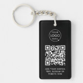 QR Code Sleutelhanger | Zakelijk Logo Modern Zwart (Voorkant)