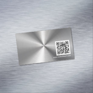 QR Code Sliver Metaal Roestvrijstaal look
 Magnetisch Visitekaartje