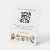 QR-code Small Business review YELP Reclamebord Met Voetstuk (Voorkant)