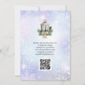QR Code Sneeuwbos Greenery Winter Weddenschap Kaart (Achterkant)