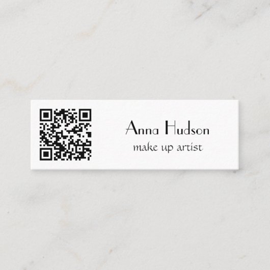 QR-code, snelle responscode, zwart en wit Mini Visitekaartje (Voorkant)