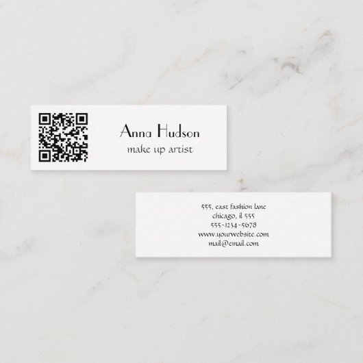 QR-code, snelle responscode, zwart en wit Mini Visitekaartje (Voorkant / Achterkant)