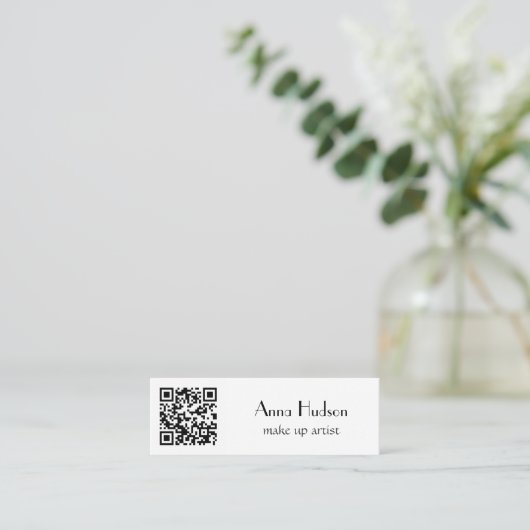 QR-code, snelle responscode, zwart en wit Mini Visitekaartje (Staand voorkant)