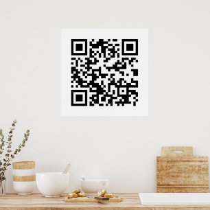 QR-code, snelle responscode, zwart en wit Poster