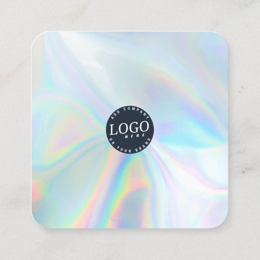 QR Code Social Media en Website Holografisch Vierkante Visitekaartje (Achterkant)