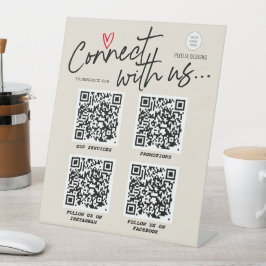 QR code sociale media Moderne scriptnetwerken Reclamebord Met Voetstuk