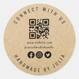 QR Code sociale media Ronde Sticker