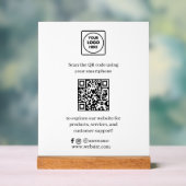 QR-code sociale media | Scan mij aangepaste bedrij Acryl Bord (Neutraal)