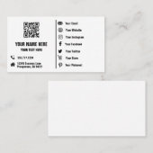 QR-code Sociale media verwisselbaar minimalistisch Visitekaartje (Voorkant / Achterkant)