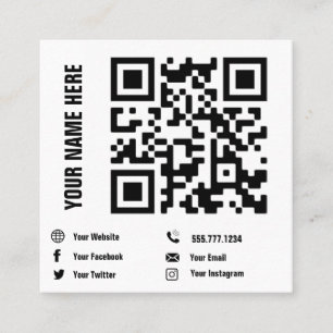 QR-code Sociale media verwisselbare minimalistisch Vierkante Visitekaartje