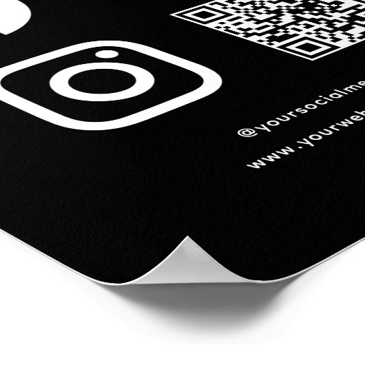QR-code Sociale media volgen Scannen verbinden met Poster (Hoek)