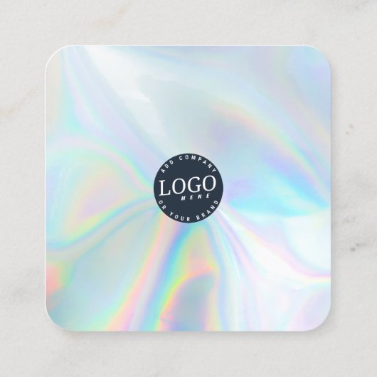 QR Code Sociale media Website Holographic Modern Vierkante Visitekaartje (Achterkant)