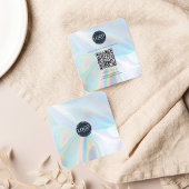 QR Code Sociale media Website Holographic Modern Vierkante Visitekaartje