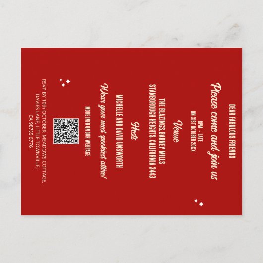 QR Code  Spooky Halloween Uitnodiging (Achterkant)