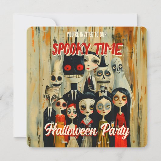 QR Code Spooky Time Halloween Uitnodiging (Voorkant)