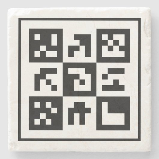 qr-code stenen onderzetter (Voorkant)