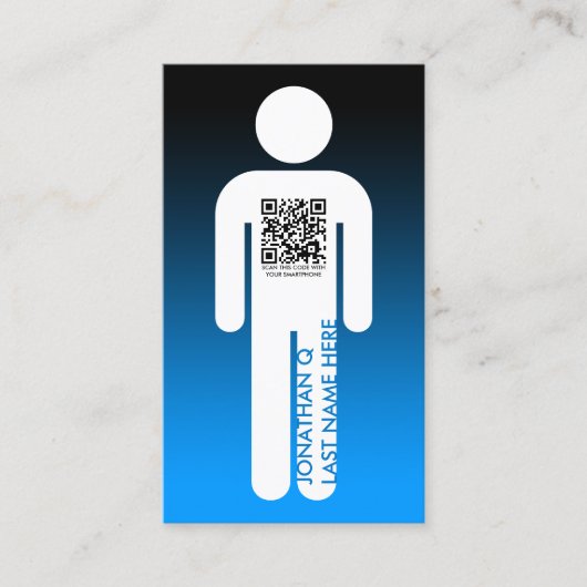 qr code stick cijfer visitekaartje (Voorkant)