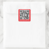QR Code Sticker (rode achtergrond) (Tas)