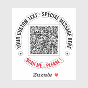 QR Code Sticker Scan Info Aangepaste tekst en kleu
